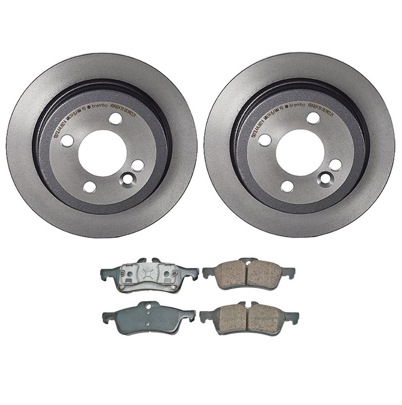 Akebono Rear Brake Kit Disc Rotors Euro Pad Set For Mini R52 Cooper L4 Standard