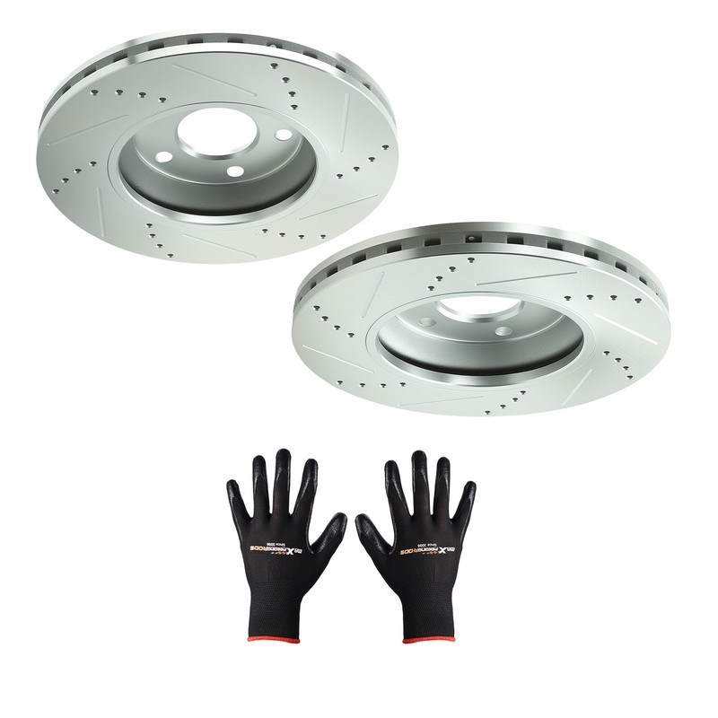Front Drilled Brake Rotors Set for Pontiac G5 2007-09/G6 2005-10/Pontiac 2006