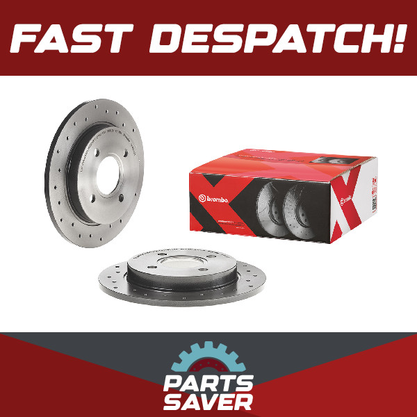 2x Brake Discs Pair fits FORD SIERRA Mk2 1.8D Rear 88 to 93 253mm Set Brembo New