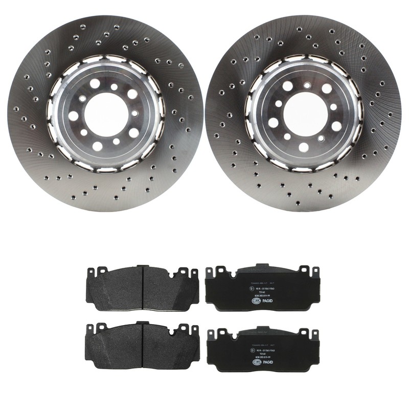 SHW Performance 380mm Front Rotors & Hella Low-Met Disc Brake Pad Kit for F87 M2