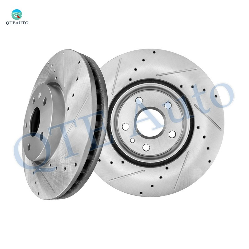 Front 321mm Drilled Slotted Brake Disc Rotors For 2010 Buick Allure